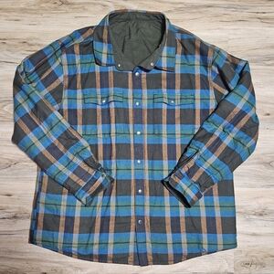 Cotopaxi Men's Casual Plaid Shirt - Teal and Brown